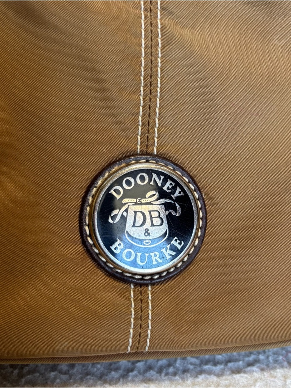 Dooney & Bourke Wayfarer Brown Canvas Nylon Hobo Shoulder Bag - Picture 3 of 15